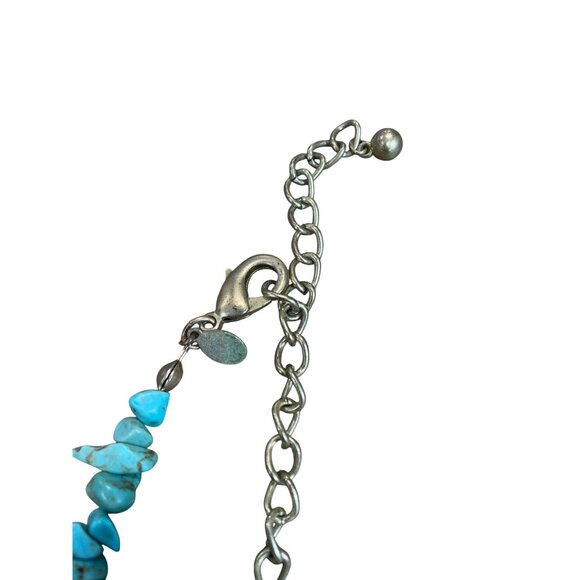 Chicos turquoise Gold metal Statement Boho Bib Tribal metal Knecklace SKU 9577 - Picture 5 of 9